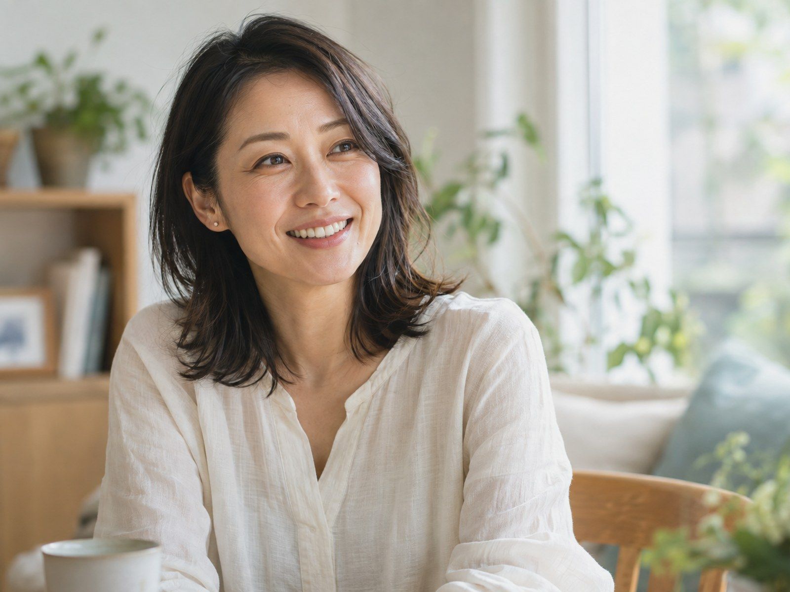 笑顔の女性