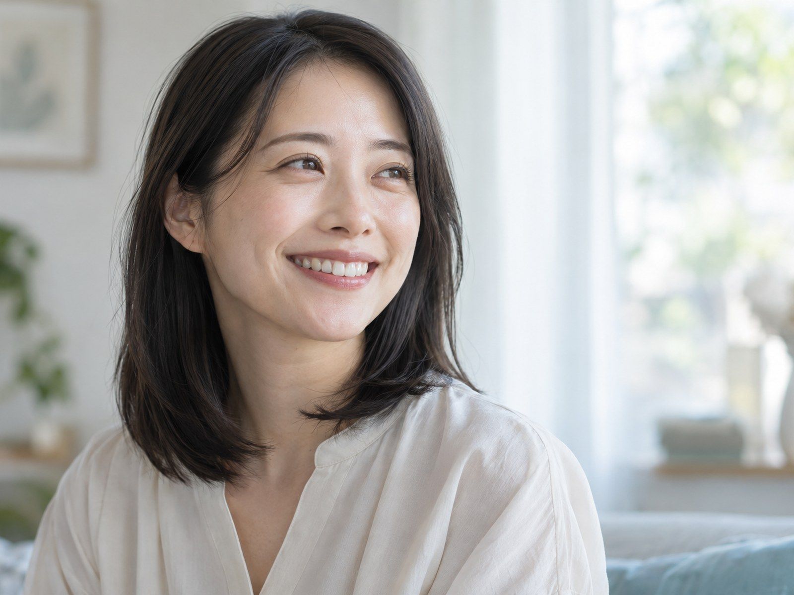 笑顔の女性